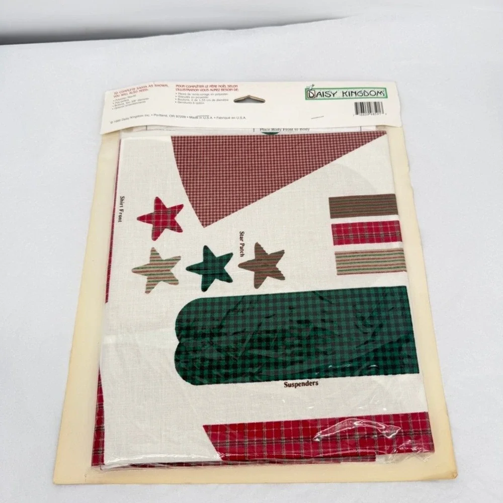 Daisy Kingdom‎ Country Christmas Santa Doll Kit DIY Plaid Fabric Craft Pack NEW